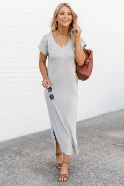 Top 10 β¨ Pink Lily Set Yourself Free Heather Grey Maxi T-Shirt π Dress FINAL SALE π