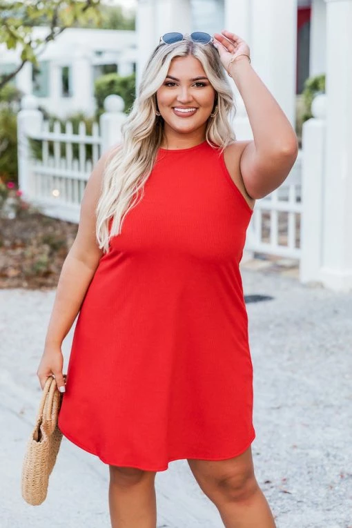 New 😀 Pink Lily Unbreakable Love Red Ribbed Tank 👗 Dress FINAL SALE 🔔 -Cheap dresses Store 169036 unbreakablelovered ella getawayplancamel findadirection 8 650x