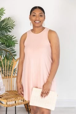 Budget 🔥 Pink Lily Unbreakable Love Peach Ribbed Tank 👗 Dress FINAL SALE 🌟 -Cheap dresses Store 169040 11 650x