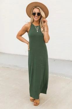 Promo π Pink Lily Longing For You Green Midi Tank π Dress FINAL SALE π₯