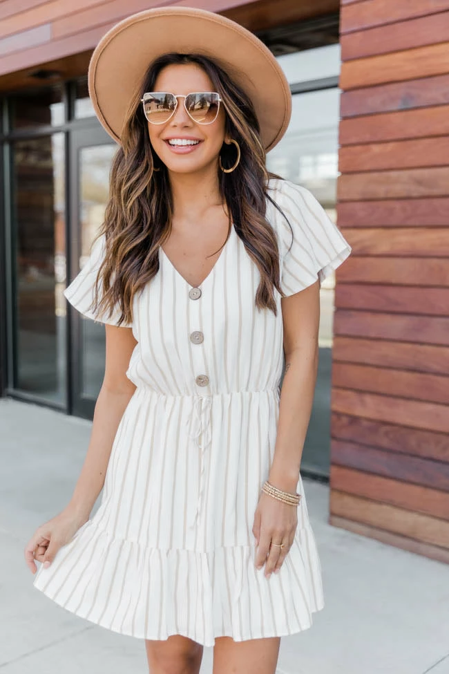 Best deal π Pink Lily Treasure My Love Striped Taupe π Dress FINAL SALE π 6 Best deal π Pink Lily Treasure My Love Striped Taupe π Dress FINAL SALE π - Image 6