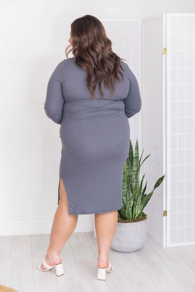 Outlet βοΈ Pink Lily Daring Heart Ribbed Midi Grey π Dress π 14 Outlet βοΈ Pink Lily Daring Heart Ribbed Midi Grey π Dress π - Image 14