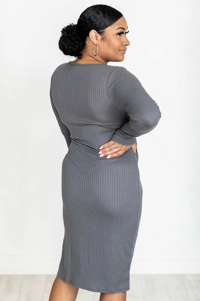 Outlet βοΈ Pink Lily Daring Heart Ribbed Midi Grey π Dress π 11 Outlet βοΈ Pink Lily Daring Heart Ribbed Midi Grey π Dress π - Image 11