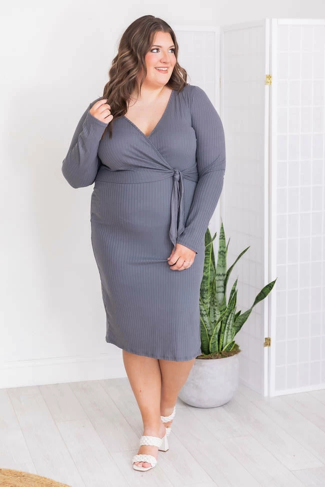 Outlet βοΈ Pink Lily Daring Heart Ribbed Midi Grey π Dress π 12 Outlet βοΈ Pink Lily Daring Heart Ribbed Midi Grey π Dress π - Image 12