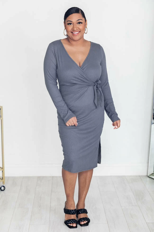 Outlet βοΈ Pink Lily Daring Heart Ribbed Midi Grey π Dress π 10 Outlet βοΈ Pink Lily Daring Heart Ribbed Midi Grey π Dress π - Image 10