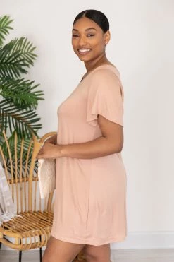 Best reviews of 🥰 Pink Lily Basically The Best Beige T-Shirt 👗 Dress FINAL SALE 🤩 -Cheap dresses Store 171632 11 650x