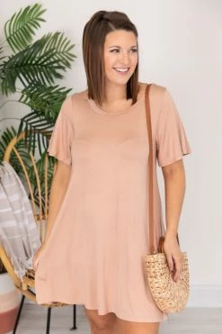Best reviews of 🥰 Pink Lily Basically The Best Beige T-Shirt 👗 Dress FINAL SALE 🤩 -Cheap dresses Store 171632 3 650x