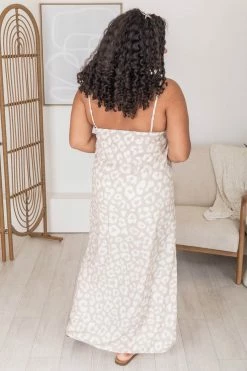 Hot Sale 💯 Pink Lily An Exotic Escape Taupe Animal Print Maxi 👗 Dress FINAL SALE 🥰 -Cheap dresses Store 172080 11 650x