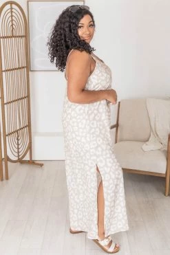 Hot Sale 💯 Pink Lily An Exotic Escape Taupe Animal Print Maxi 👗 Dress FINAL SALE 🥰 -Cheap dresses Store 172080 15 650x