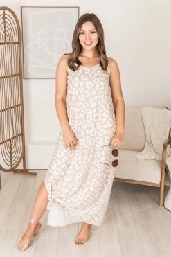 Hot Sale 💯 Pink Lily An Exotic Escape Taupe Animal Print Maxi 👗 Dress FINAL SALE 🥰 -Cheap dresses Store 172080 1 887dc1a9 fc66 4b4f aff3 1ed3ef52a787 650x