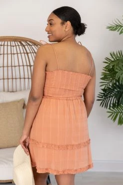 Budget 🔔 Pink Lily Somebody Like You Terracotta 👗 Dress FINAL SALE ✔️ -Cheap dresses Store 172256 6 650x