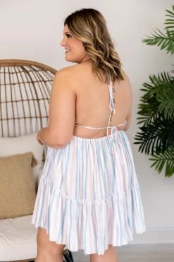 Wholesale 😉 Pink Lily A Heartbeat Song Striped Blue/Pink 👗 Dress FINAL SALE 🎉 -Cheap dresses Store 172520 8 650x