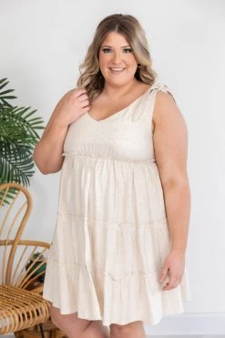 Deals 🎉 Pink Lily Traveling Countryside Tiered Beige Babydoll 👗 Dress FINAL SALE ❤️ -Cheap dresses Store 172786 12 650x