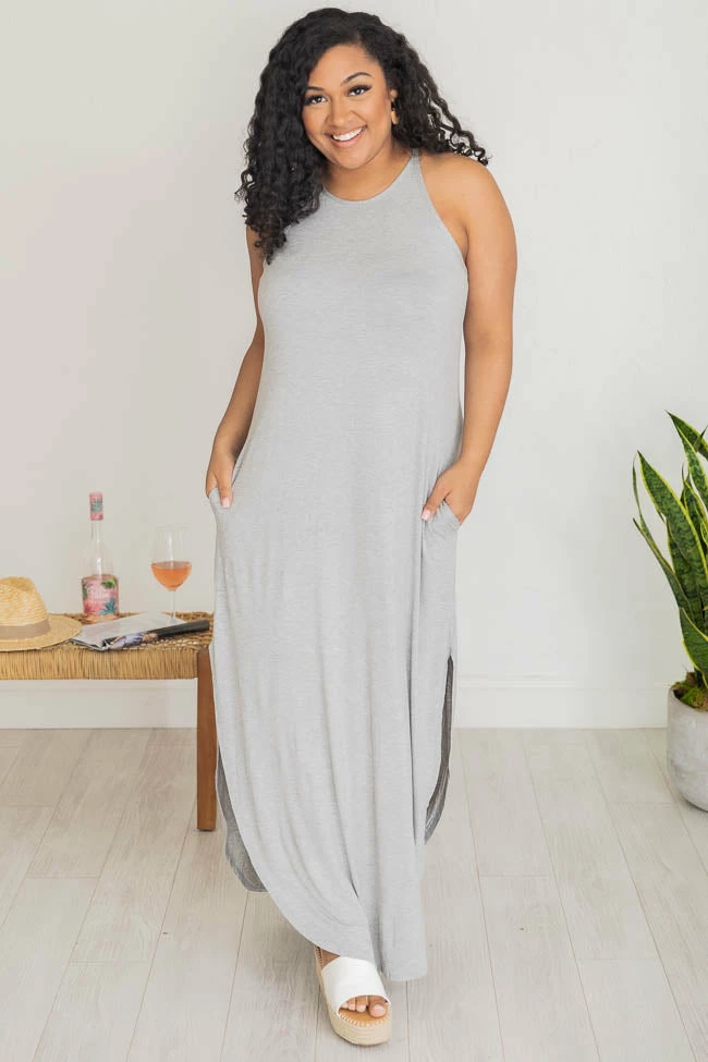 Top 10 𧨠Pink Lily Who I'm Supposed To Be Maxi Grey Tank π Dress FINAL SALE 𧨠9 Top 10 𧨠Pink Lily Who I'm Supposed To Be Maxi Grey Tank π Dress FINAL SALE 𧨠- Image 9