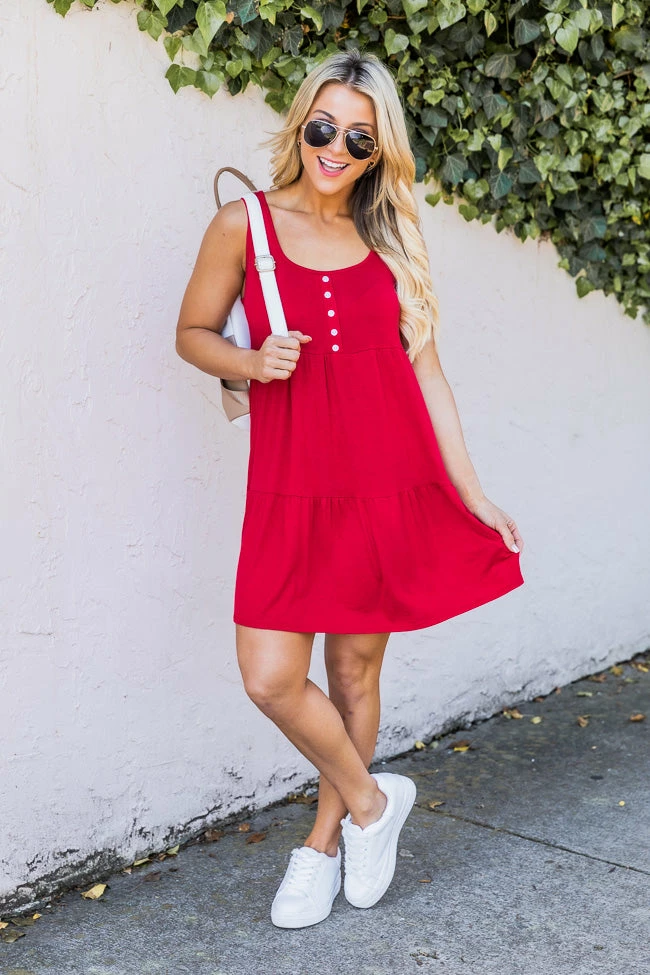 Outlet π Pink Lily Endless Ideas Red Babydoll Knit Tank π Dress FINAL SALE π₯ 5 Outlet π Pink Lily Endless Ideas Red Babydoll Knit Tank π Dress FINAL SALE π₯ - Image 5