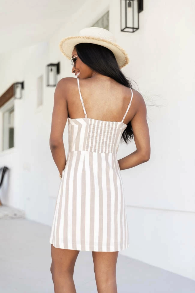 Best Sale π₯ Pink Lily Protect Your Heart Striped Taupe π Dress FINAL SALE π― 7 Best Sale π₯ Pink Lily Protect Your Heart Striped Taupe π Dress FINAL SALE π― - Image 7