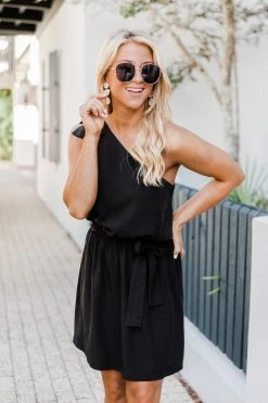 Deals π Pink Lily Last Hope Black One Shoulder π Dress FINAL SALE β¨