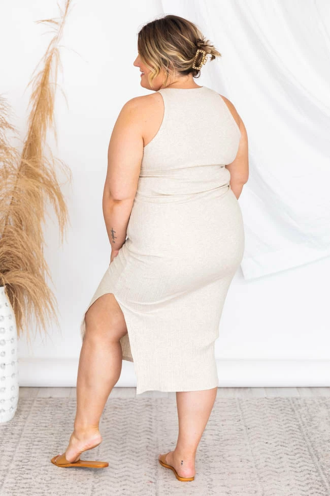 Brand new π€© Pink Lily Adored By You Oatmeal Ribbed Midi Tank π Dress π― 18 Brand new π€© Pink Lily Adored By You Oatmeal Ribbed Midi Tank π Dress π― - Image 18