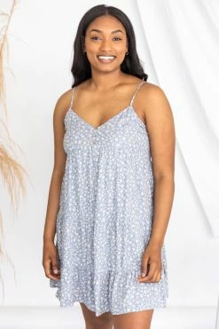 Best Sale 😉 Pink Lily Only Exception Blue Ditsy Floral 👗 Dress FINAL SALE 👏 -Cheap dresses Store 174174 4 650x