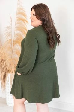 Deals 😉 Pink Lily Lasting Daydream Olive Henley Babydoll Ribbed 👗 Dress ✔️ -Cheap dresses Store 174982 1 650x