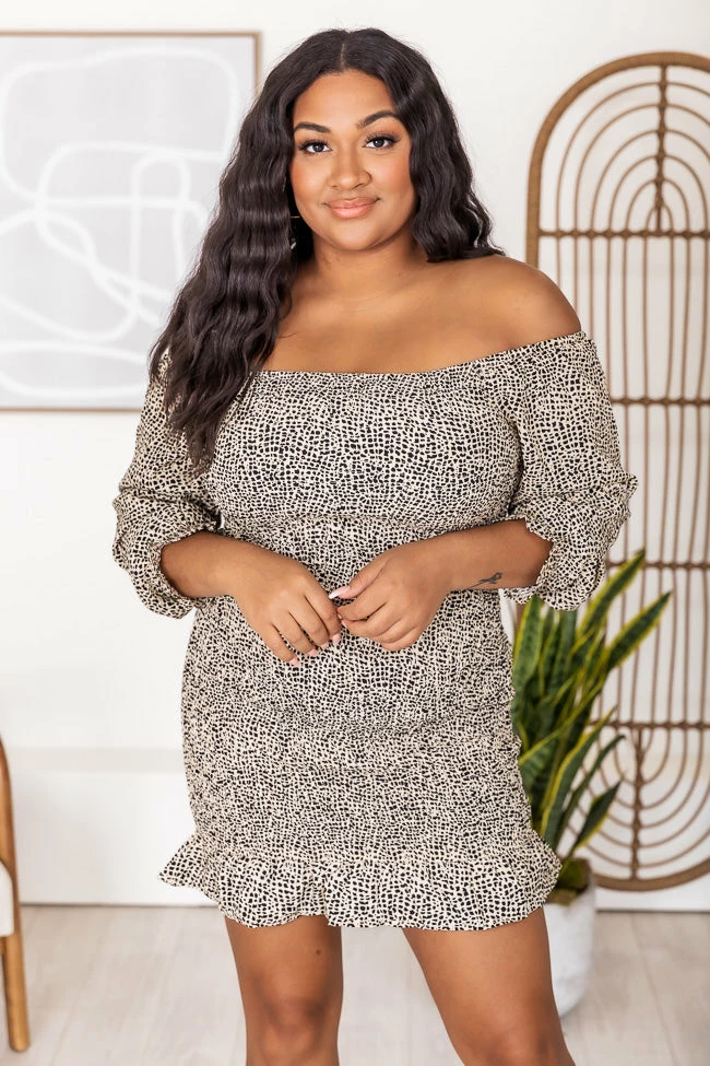 Best deal π Pink Lily Maybe Tomorrow Ivory/Black Smocked Animal Print π Dress π 12 Best deal π Pink Lily Maybe Tomorrow Ivory/Black Smocked Animal Print π Dress π - Image 12