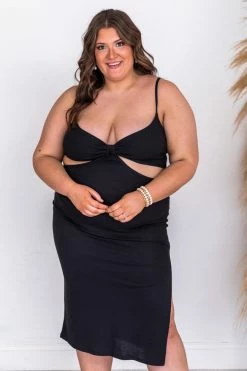 Top 10 🔥 Pink Lily Hit The Dance Floor Black Cut Out Midi 👗 Dress FINAL SALE ✨ -Cheap dresses Store 175358 8 650x