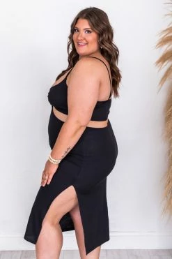 Top 10 🔥 Pink Lily Hit The Dance Floor Black Cut Out Midi 👗 Dress FINAL SALE ✨ -Cheap dresses Store 175358 9 650x