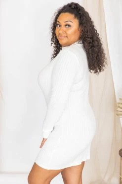 Deals 💯 Pink Lily Makes Sense Ivory Textured Turtleneck Sweater 👗 Dress FINAL SALE ❤️ -Cheap dresses Store 175864 14 650x