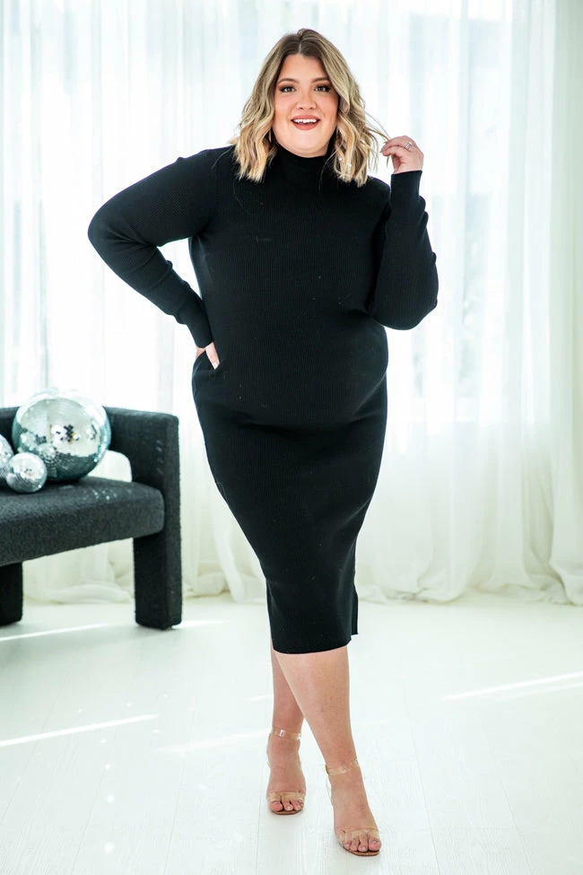 Best Pirce π Pink Lily Any Other Night Black Mock Neck Ribbed Midi π Dress FINAL SALE π 1 Best Pirce π Pink Lily Any Other Night Black Mock Neck Ribbed Midi π Dress FINAL SALE π
