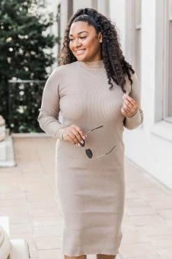 Best reviews of 🔔 Pink Lily Any Other Night Taupe Mock Neck Ribbed Midi 👗 Dress 🎁 -Cheap dresses Store 176078 175478 zuri 169208 worldscollide 4 650x