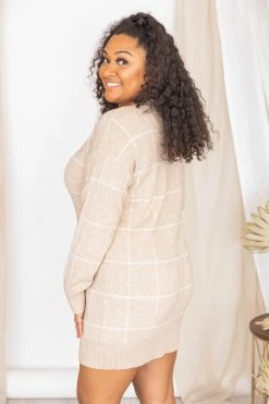 Best deal 𧨠Pink Lily Lucky One Beige Geometric Sweater π Dress π 36 Best deal 𧨠Pink Lily Lucky One Beige Geometric Sweater π Dress π -Cheap dresses Store 176220 16 650x