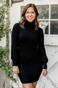 Wholesale π€© Pink Lily Excited For This Black Turtleneck Sweater π Dress π