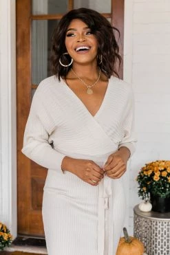 Deals 🛒 Pink Lily Main Event Cream Wrap Sweater 👗 Dress ⭐ -Cheap dresses Store 176382 174786 bethtaupe 165768 it spartytime 173402 myonlydesiregold 4 650x