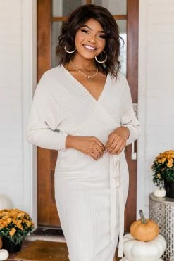 Deals 🛒 Pink Lily Main Event Cream Wrap Sweater 👗 Dress ⭐ -Cheap dresses Store 176382 174786 bethtaupe 165768 it spartytime 173402 myonlydesiregold 8 650x