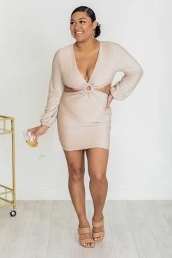 Deals 😀 Pink Lily I Don't Remember Beige Cut Out Long Sleeve 👗 Dress FINAL SALE 🛒 -Cheap dresses Store 176442 2 48a42234 2954 4828 ac5b eccdb8ba9be0 650x