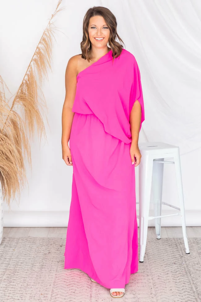 Flash Sale π Pink Lily Found My Forever Pink One Shoulder Maxi π Dress π 5 Flash Sale π Pink Lily Found My Forever Pink One Shoulder Maxi π Dress π - Image 5