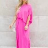 Flash Sale 😉 Pink Lily Found My Forever Pink One Shoulder Maxi 👗 Dress 😀