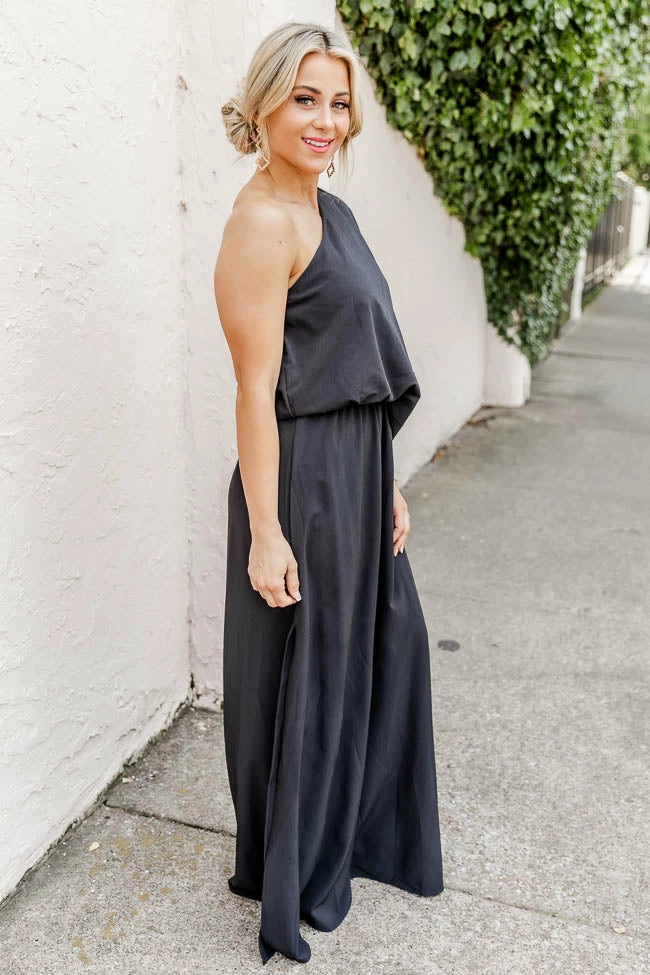Best deal π Pink Lily Found My Forever Black One Shoulder Maxi π Dress π 4 Best deal π Pink Lily Found My Forever Black One Shoulder Maxi π Dress π - Image 4