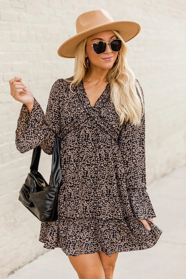 Budget π Pink Lily All Night Romance Black Ruffle Printed π Dress π₯ 2 Budget π Pink Lily All Night Romance Black Ruffle Printed π Dress π₯ - Image 2