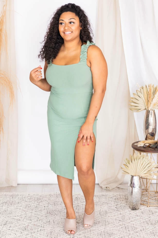 Best Pirce π₯° Pink Lily Alone Tonight Olive Ruffle Sleeve Midi π Dress FINAL SALE π 9 Best Pirce π₯° Pink Lily Alone Tonight Olive Ruffle Sleeve Midi π Dress FINAL SALE π - Image 9