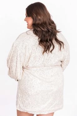 Top 10 🤩 Pink Lily Plan A Date Beige Balloon Sleeve Belted Sequin 👗 Dress FINAL SALE 🤩 -Cheap dresses Store 178032 1 650x