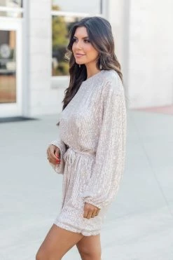 Top 10 🤩 Pink Lily Plan A Date Beige Balloon Sleeve Belted Sequin 👗 Dress FINAL SALE 🤩 -Cheap dresses Store 178032 planadate 185938 martina 10 650x