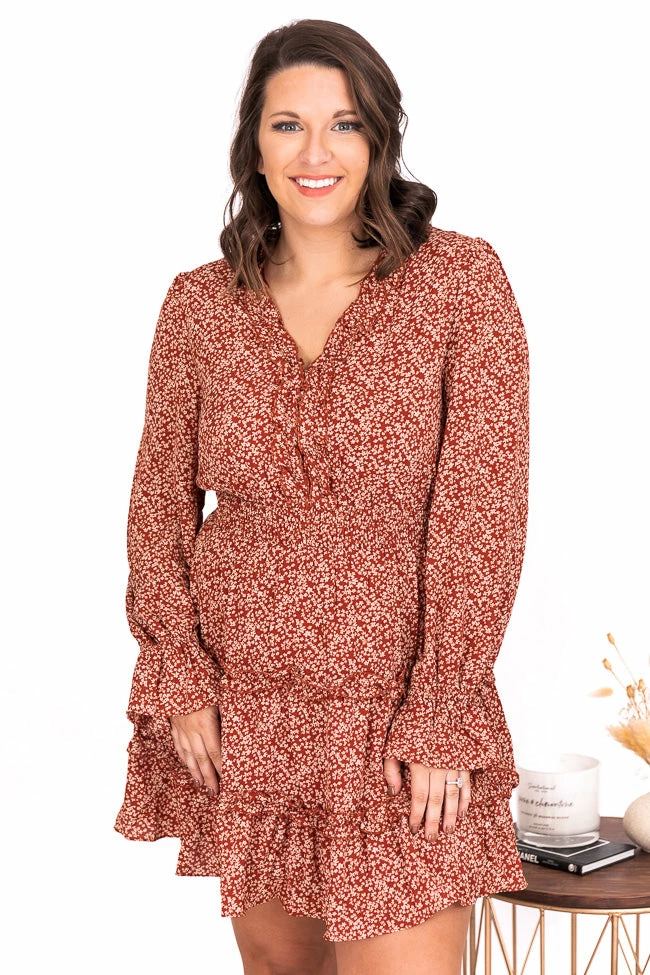 Wholesale π€© Pink Lily Ready For Tomorrow Spotted Rust Ruffle Mini π Dress βοΈ 12 Wholesale π€© Pink Lily Ready For Tomorrow Spotted Rust Ruffle Mini π Dress βοΈ - Image 12