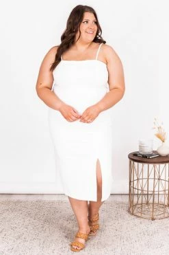 Best reviews of 👍 Pink Lily Unexpected Invite White Square Neck Midi 👗 Dress FINAL SALE 😀 -Cheap dresses Store 178846 7 650x