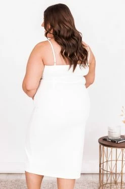 Best reviews of 👍 Pink Lily Unexpected Invite White Square Neck Midi 👗 Dress FINAL SALE 😀 -Cheap dresses Store 178846 9 650x