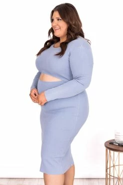 Deals 😍 Pink Lily Sweet Advice Blue Cutout Midi Sweater 👗 Dress FINAL SALE 🎁 -Cheap dresses Store 179492 1 650x