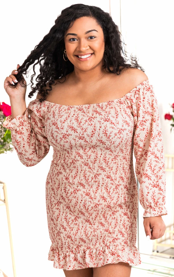 Buy 𧨠Pink Lily Proclaim Your Love Beige Smocked Off The Shoulder Floral π Dress FINAL SALE π€© 10 Buy 𧨠Pink Lily Proclaim Your Love Beige Smocked Off The Shoulder Floral π Dress FINAL SALE π€© - Image 10