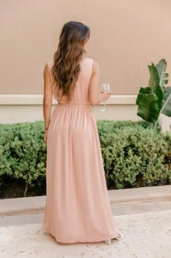 Wholesale ❤️ Pink Lily Show Up Late Peach Knot Satin Maxi 👗 Dress FINAL SALE ❤️ -Cheap dresses Store 180188 showuplate 178864 hallie 179680 holdingontomemories 10 650x