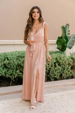 Wholesale ❤️ Pink Lily Show Up Late Peach Knot Satin Maxi 👗 Dress FINAL SALE ❤️ -Cheap dresses Store 180188 showuplate 178864 hallie 179680 holdingontomemories 2 650x
