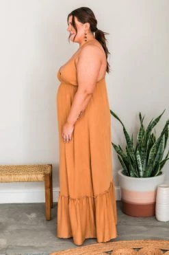 Discount ✨ Pink Lily Totally Agreeable Camel Cami Maxi 👗 Dress FINAL SALE ✔️ -Cheap dresses Store 180244 3 650x